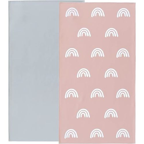 Owlowla Baby Diaper Changing Pad Portable Changing Mat Travel Changing Pad Liner for Baby and Small Toddler(Gray&Rainbow)
