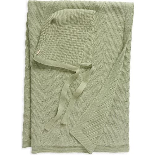 Panache Organic Cotton Baby Blanket & Bonnet Gift Set