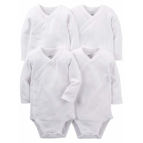 Simple Joys by Carter's Baby 4-Pack Side Snap Bodysuit - 0-3 Months - White