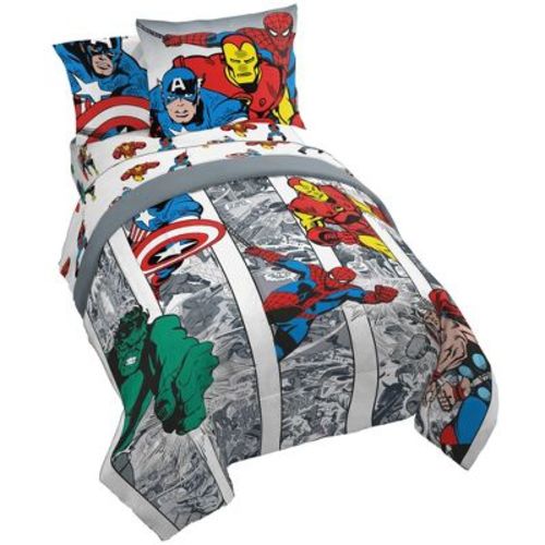 Full Marvel Avengers Comic Cool Reversible Kids' Bed in a Bag: Polyester Microfiber Bedding Set, Hulk & Spider-Man