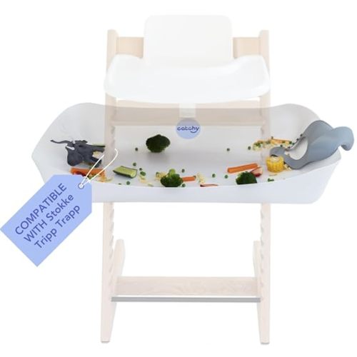 CATCHY - Food Catcher - Compatible with Stokke Tripp Trapp High Chair + 12 Other High Chairs - Highchair Sold Separately - Baby & Toddler Food & Mess Catcher - Under High Chair Accessory
