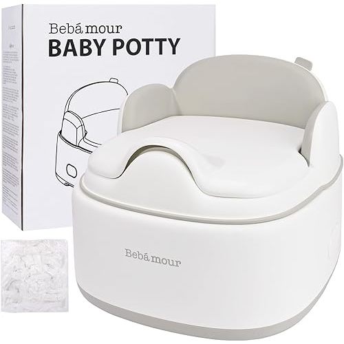 Coffee: Comes with disposable liners: Bebamour Potty Training Toilet 3 in 1 Multi-Functional Potty Seat Detachable Baby Potty Step Stool Anti-Slip Stable Potty Training Toilet for Baby Toddler Kids(Coffee)