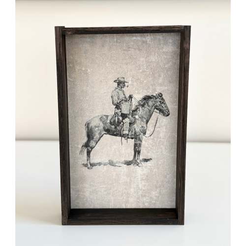Cowboy Smoke Break Canvas Wall Art