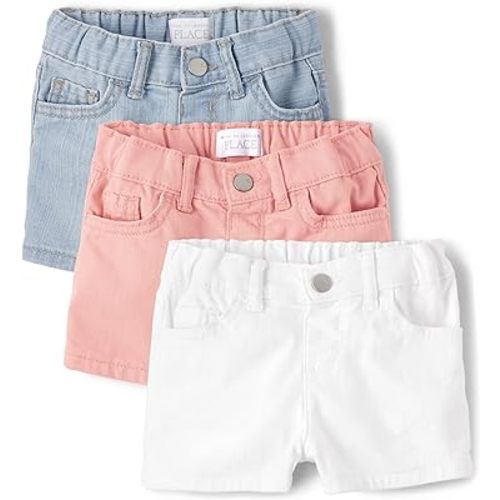 The Children's Place Baby Toddler Girls Denim Shortie Shorts