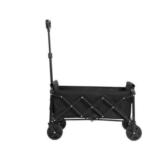 Lightweight Portable Heavy Duty Folding Beach Wagons Beige With Wheels, Outdoor Garden Carts For Camping With Large Capacity-Cuddlewood