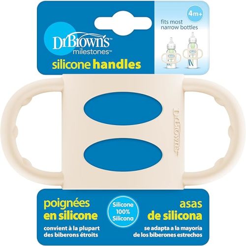 Dr. Brown’s® Milestones™ 100% Silicone Baby Bottle Handles, Narrow, Ecru, 1-Pack