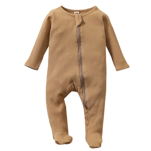0-3M Newborn Baby Footie Pajamas Zipper Front Infant Cotton One-piece Sleeper Pjs Newborn Footed Sleep Play
