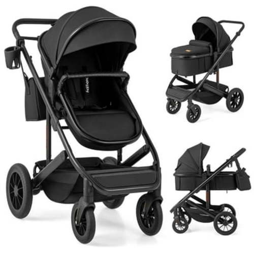 Infans 3-in-1 Newborn Stroller Folding Convertible High Landscape Toddler Stroller