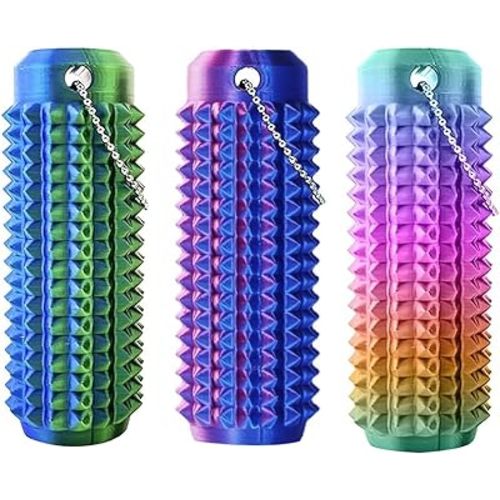 3PC Little Ouchies Fidget Toys Adults, Pain Stim Fidget Anxiety Relief Pain Stim Pocket Sensory Toys for Anxiety and Stress Reduction,Portable Travel Stress Relief Spiky Fidget Keychain (Style-1)