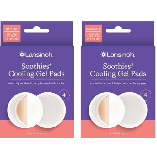 Lansinoh Soothies Cooling Gel Pads, 4 Count, Breastfeeding Essentials, Provides Cooling Relief for Sore Nipples (Pack of 2)