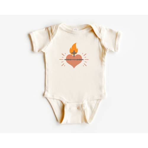 Sacred Heart of Jesus Baby One-Piece: Catholic Child Tee
