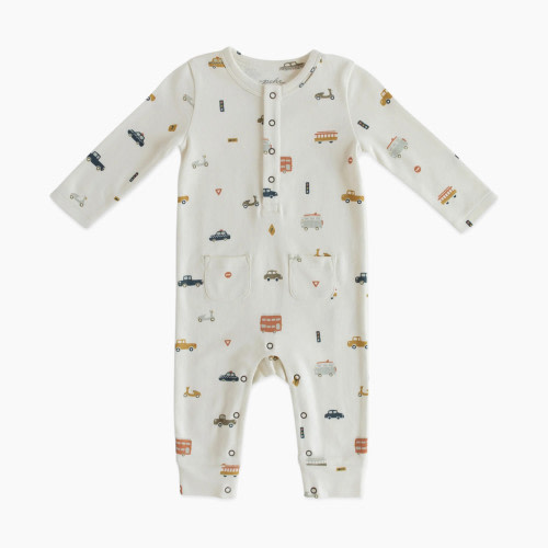 Pehr Henley Patch Pocket Romper - Rush Hour, 0-3 M