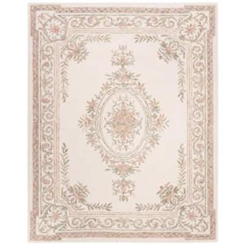 Micro-Loop Ivory/Fuchsia 8 ft. x 10 ft. Border Area Rug