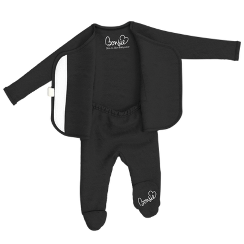 Footie - Ink - Ribbed Fabric – Bonsie Skin to Skin Babywear