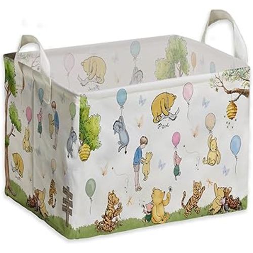 Winnie Basket,the Pooh baby Stuff,Winnie Nursery Decor Laundry Hamper With A Waterproof PECoating, Foldable, Bathroom and Bedroom SetClothes ,Toys Bin, Baby Nursery Hamper Decor