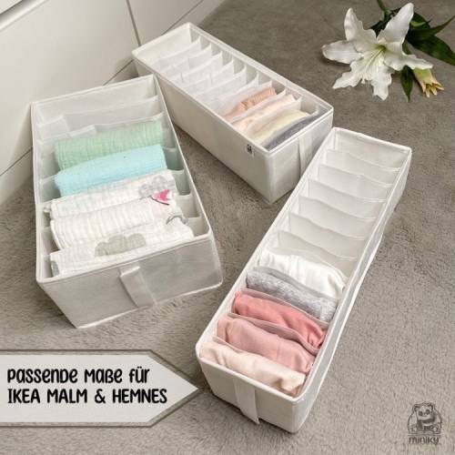 Organizer for clothes in drawers with sturdy sides | Organize baby clothes | suitable dimensions for IKEA MALM and HEMNES changing table