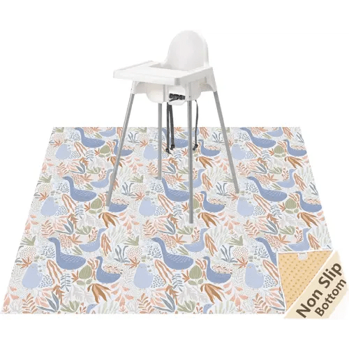 Splat Mat for Under High Chair/Arts/Crafts, Waterproof and Anti-Slip Splash Mat Floor Protector, Washable Highchair Floor Mat, 51 Inch Reusable Messy Mat and Baby Feeding Table Cloth