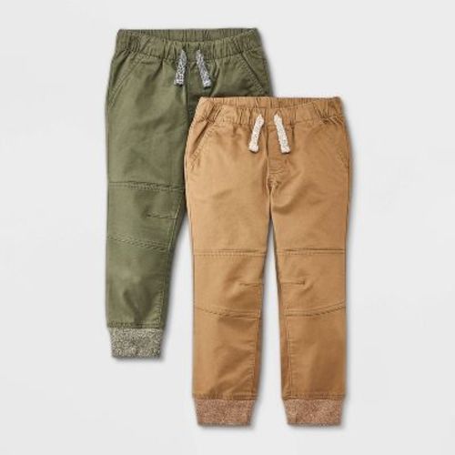 Toddler Boys' 2pk Woven Pull-on Jogger Pants - Cat & Jack™ Brown/gray 12m