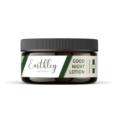 Earthley Wellness, Good Night Lotion, Magnesium Lotion, Apricot Oil, Shea Butter, Mango Butter, Candelilla Wax, Kokum Butter (6oz, Sensitive)