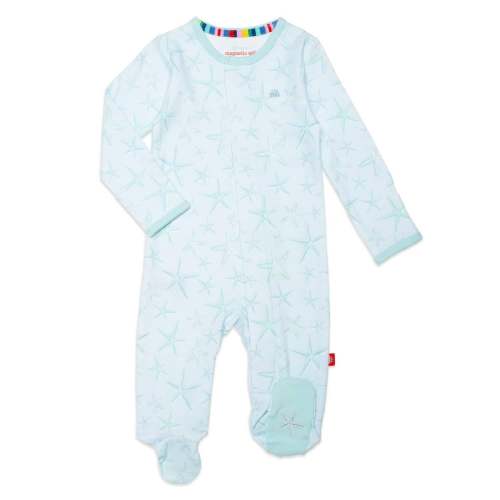 shine bright like a starfish organic cotton magnetic parent favorite footie