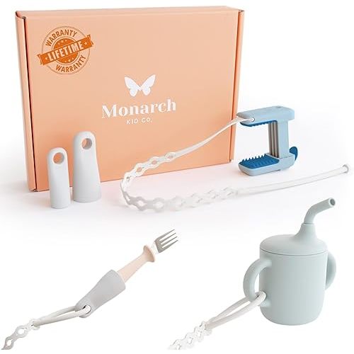 Premium Clip & Strap Set for Toddlers & Babies | Adjustable Toy Holder & Sippy Cup Strap | Keeps Bottles & Toys Off The Floor | Ideal for High Chairs, Car Seats & Strollers