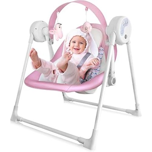Baby Swing SpaceSaver Ultra-Compact Foldable Infant Swing (Fits in 5.3" Gaps!) 6 Speed Modes | Portable Newborn Swing for Travel/Car/Picnic (0-9M, 6-20lbs)