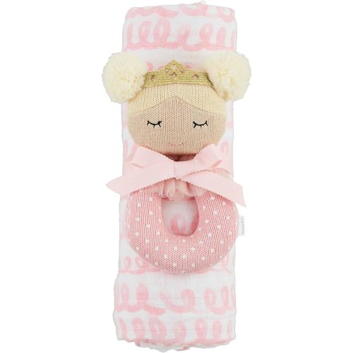Mud Pie Children's Swirl Swaddle and Rattle