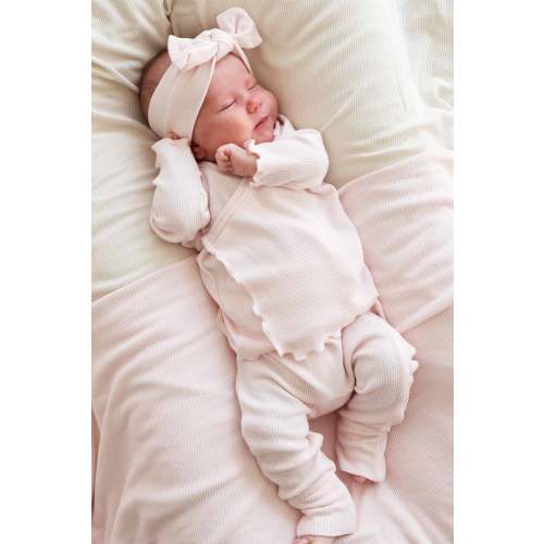 2pc Waffle Crossover Top & Bottom | Pearl Pink