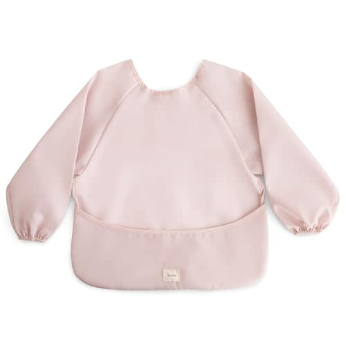 mushie Long Sleeve Baby Bib | Mess Free & Waterproof Fabric for Toddlers | Adjustable Fit for Ages 6-24 Months