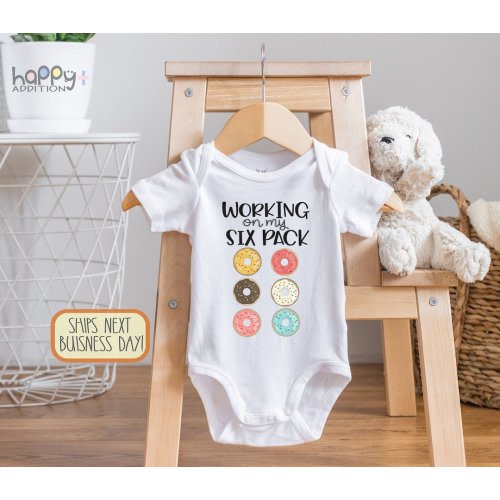 Working On My Six Pack Baby , Donut Lover, Donut , Donut Baby Shower, Donut Baby Clothes, Baby Boy Outfit, Funny Baby s, Onesie®
