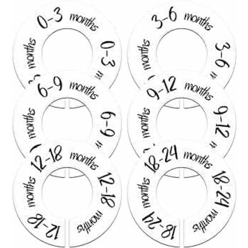 Pro Goleem Baby Closet Dividers Unisex Baby Closet Organizer for Nursery Baby Clothes Size Age Dividers Fits 1.5" Rod 6 PCS