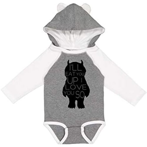 Where The Wild Things are Love You So Long Sleeve Baby Onesie with Ears