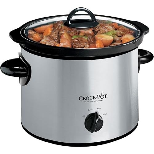 Crockpot Manual 3-Quart Slow Cooker Silver