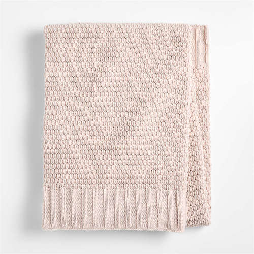 Bubble Knit Lilac Rose 100% Organic Cotton Baby Stroller Blanket