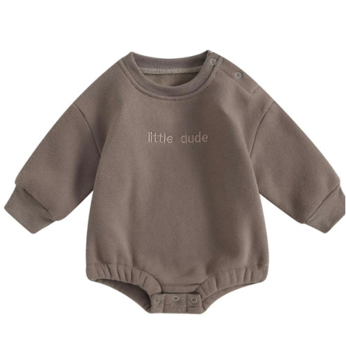 VISGOGO Newborn Infant Baby Boy Girls Oversized Romper Little Dude Sweater Onesie Coming Home Outfit Neutral Clothes