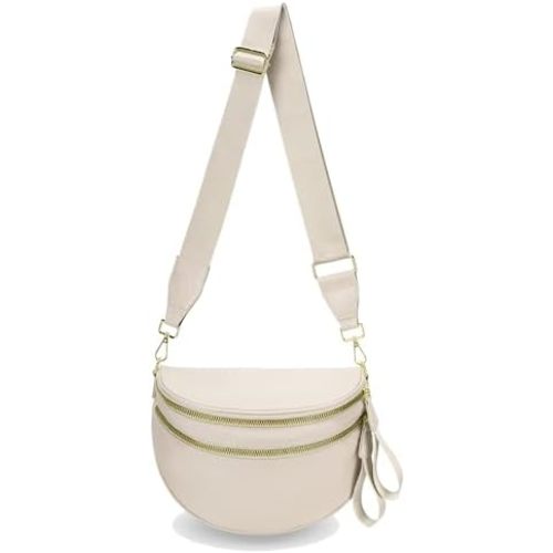 Spacious Checkered Purse Checkered Crossbody Bag Bum Bag for Women Fanny Packs Belt Bag for Women (Beige-A)