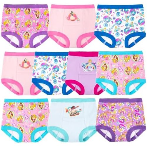 Disney girls Princess Toddler Potty Training Pant and Starter Kit Includes Stickers & Tracking Chart Sizes 2t, 3t, 4t