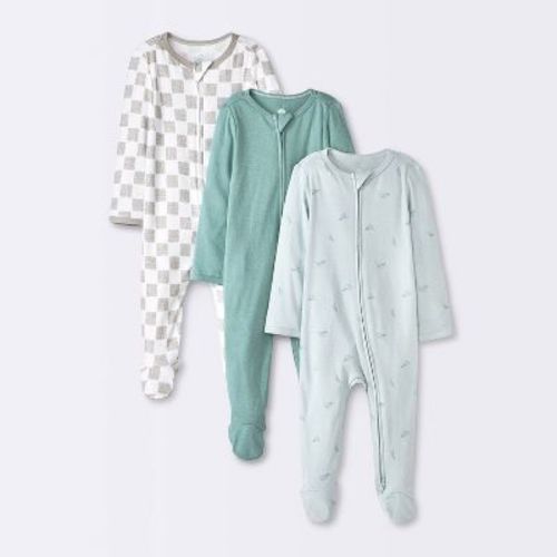 Baby 3pk Airplanes Cotton Sleep N' Play - Cloud Island™ Blue 0-3m