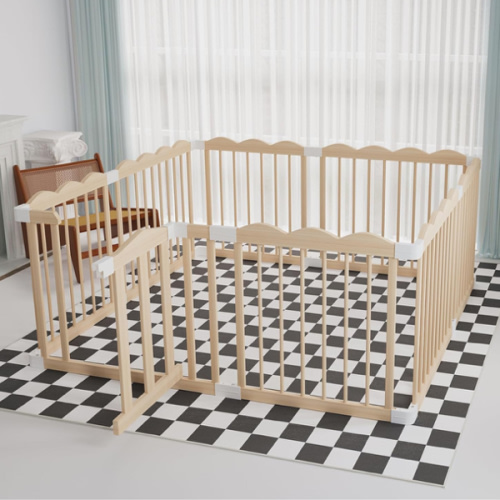 Baby Playpen, Wooden Playpen for Babies and Toddlers, Large Adjustable Wooden Baby Playard with Locking Gate, Easy to Assemble, Portable Play Pen, Infant Play Pen Play Area(47x62x24 Inch)