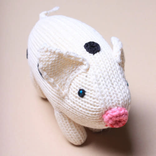 Shop Organic Pig Rattle Baby Toy | Estella