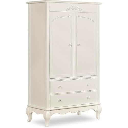 Evolur Aurora Armoire, 40x20.25x68 Inch (Pack of 1), Ivory Lace