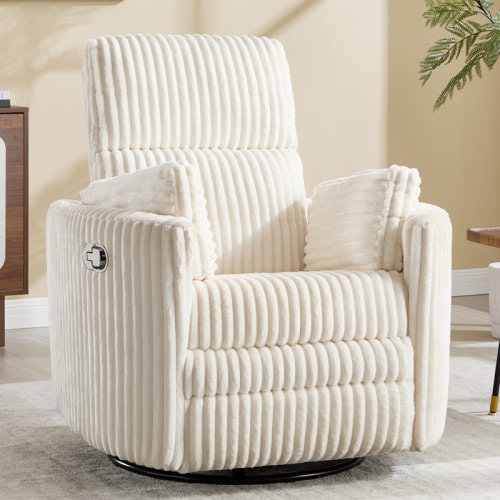 Mercer41 Experience Unmatched Comfort: Swivel Rocker Manual Recliner with Customizable Pillows | Wayfair