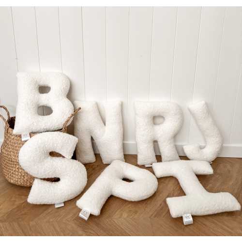 Boucle letter cushion personalised cushion personalised baby gift neutral nursery decor baby shower gift boucle letter pillow baby cushion