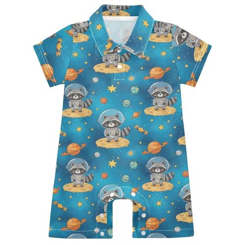 Baby Boys Romper Summer Polo Neck Short Sleeve Jumpsuits One Piece Cotton Clothes Outfits for Newborn Infant 0-24 Month