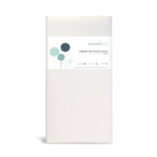 Naturepedic Certified Organic Cotton Classic Baby Crib & Toddler Mattress–lightweight-2-stage