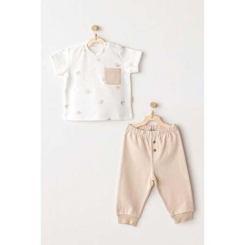 6-9 Mo, Pants Happy Animal Outfit, Beige - Andy Wawa | Maisonette