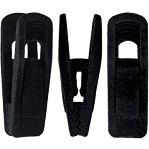 Corodo Velvet Hangers Clips, 20 Pack Black Felt Hangers Clips, Strong Hanger Clips Perfect for Thin Felt Hangers