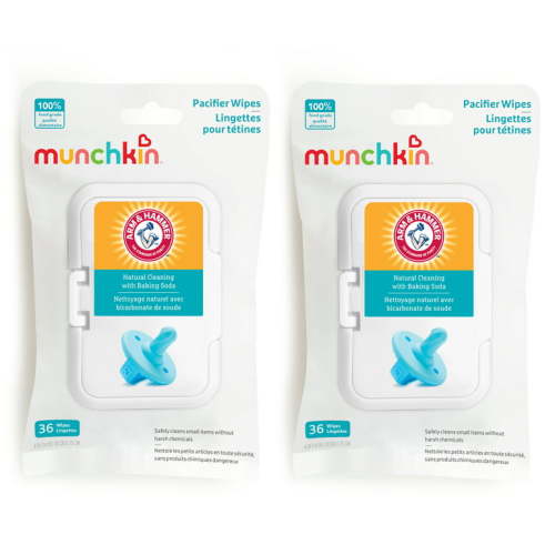 Munchkin® Arm & Hammer™ Baby Pacifier Sanitizer Cleaner, 72 Cleaning Wipes, 2 Pack
