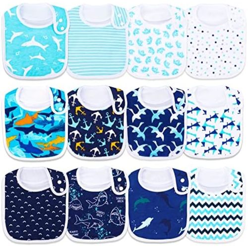 Baby Bibs Soft and Absorbent Organic Cotton Bandana Drool Bibs Set for Boys Girls Newborn 0-36 Months