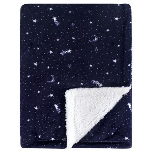 Yoga Sprout Baby Mink and Faux Shearling Plush Blanket, Moon, One Size